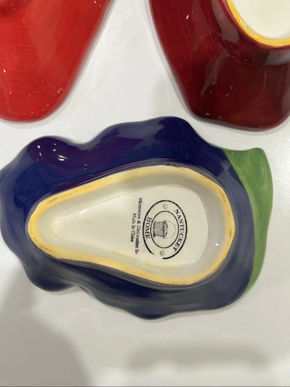 Nantucket Home Vintage 3 Fruit Shaped Bowls, Colorful, Grapes, Strawberry, Apple